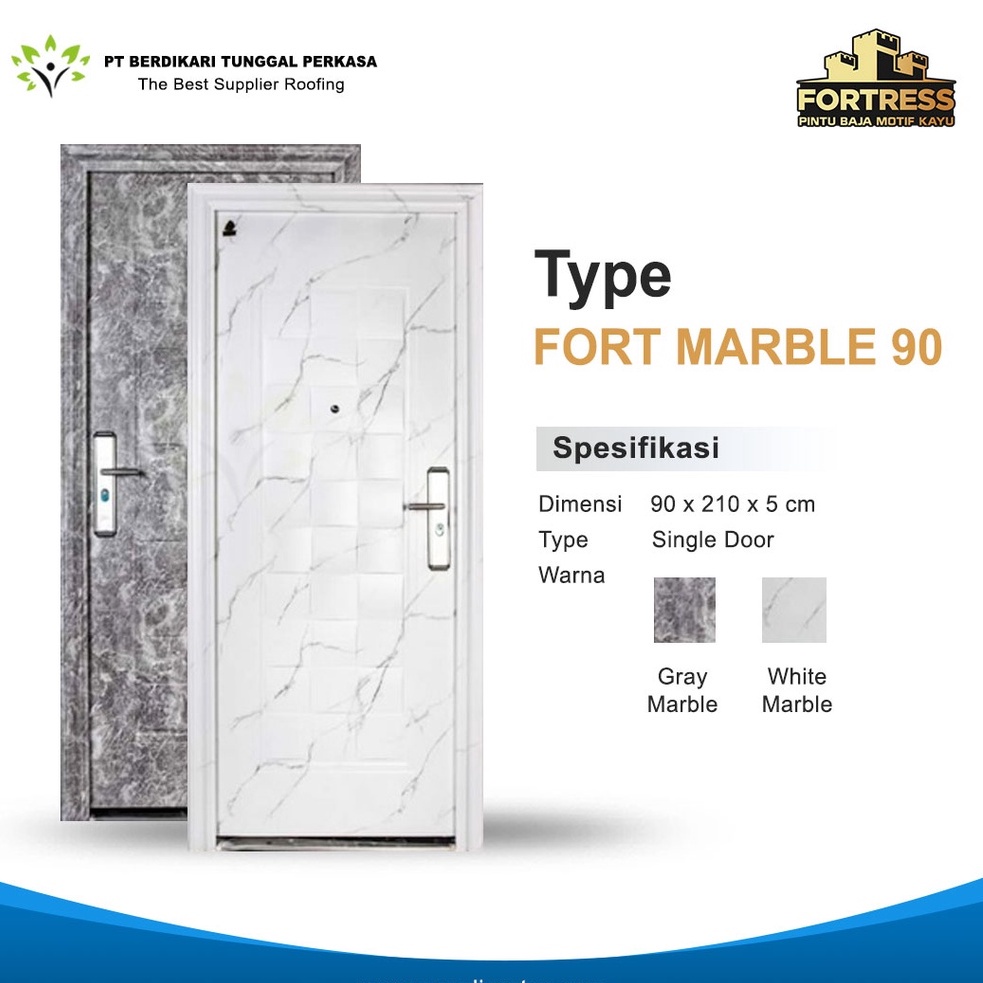 Pintu Baja Fortress Motif Marble Premium