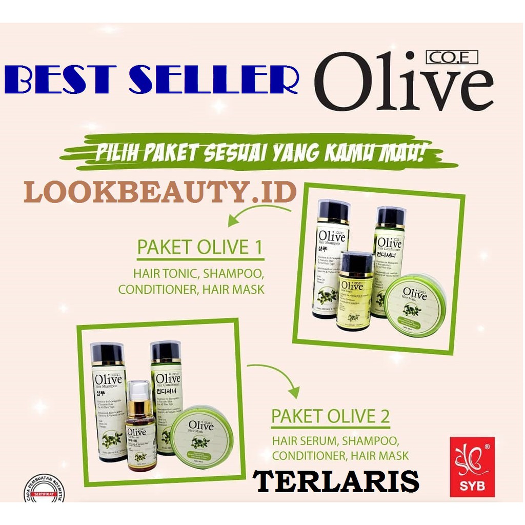 PAKET OLIVE COE syb- BMKS OLIVE SAMPO - OLIVE CONDI - OLIVE HAIR TONIC - OLIVE HAIR MASK- SERUM SYB