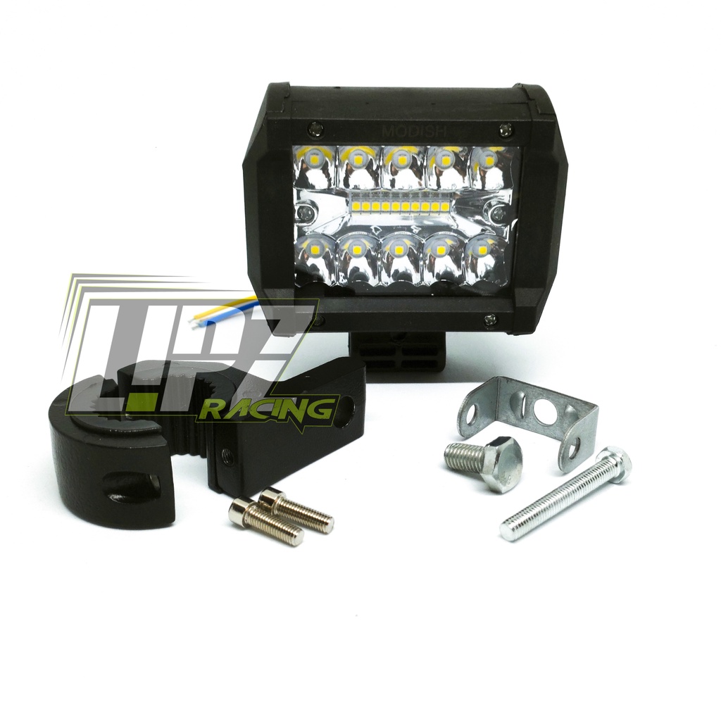 LAMPU TEMBAK LED TERMURAH  ICC 6,12,18,24 LED PEARL BODY PLASTIK + BRACKED JEPIT BABET STANG