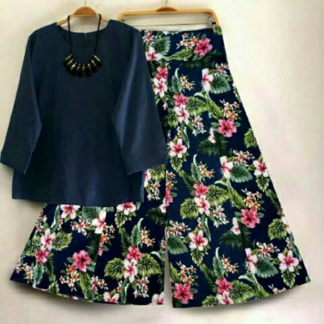 Set kulot jumbo balotelly celana bunga