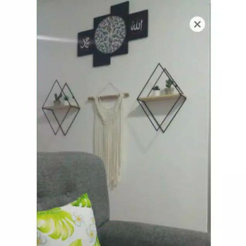 RAK DINDING BESI MINIMALIS MODEL SEGI EMPAT - RAK GANTUNG DINDING