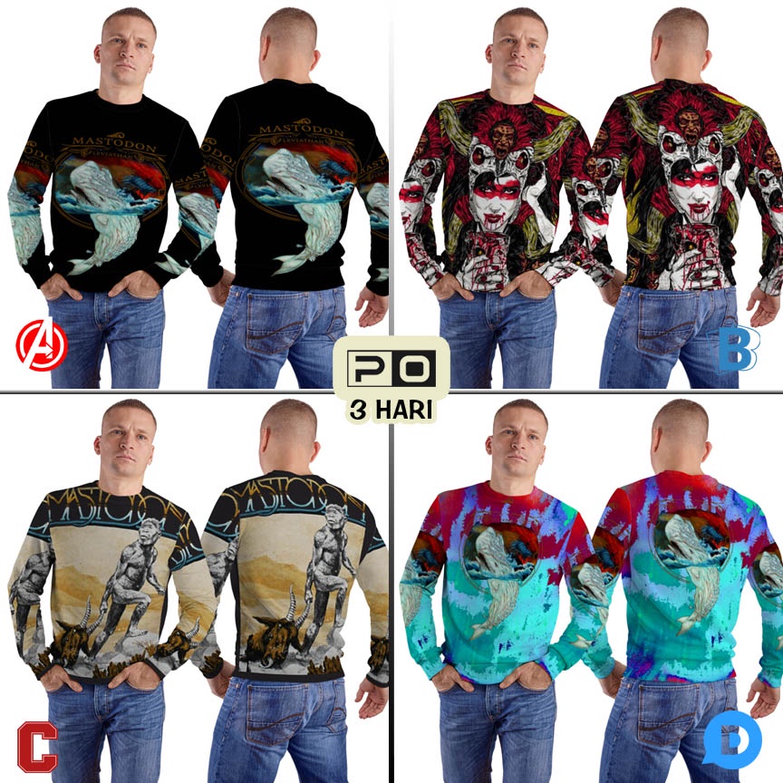 Sweatshirt MASTODON Sweater Sweatshirt Fullprint Bahan Polyester