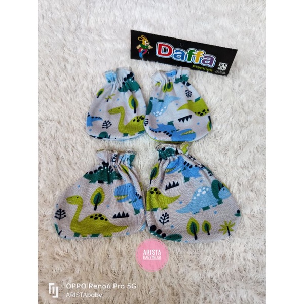 SNI DAFFA PREMIUM - set sarung tangan+kaki bayi motif printing fullwarna