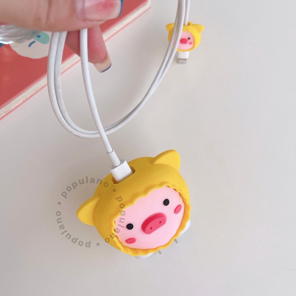 Pelindung Carger iPhone Set Cartoon Pelindung Kabel Casan Hp Case Charger iPhone Cable Saver Apple Silicone