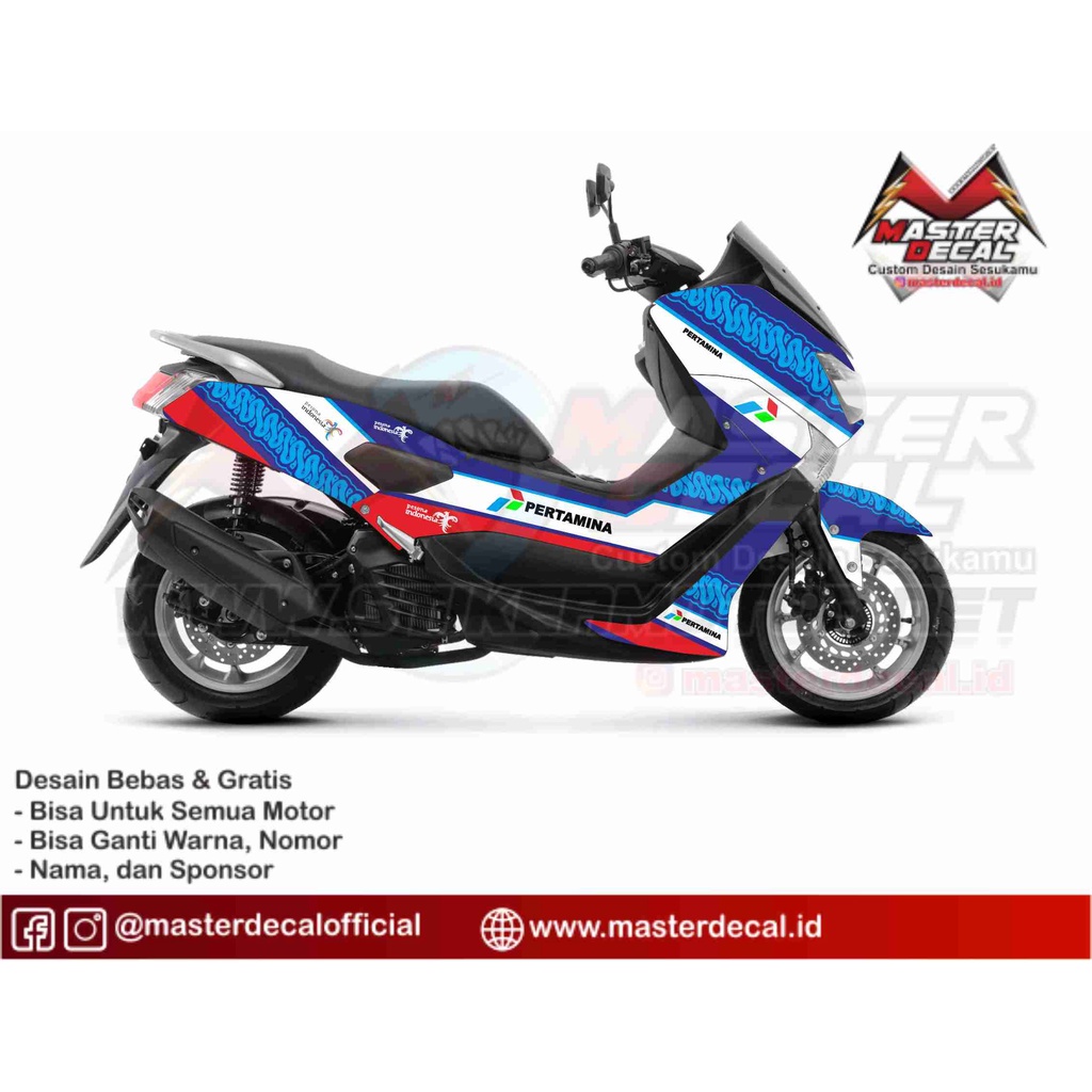 Stiker Decal Motor Nmax Lama Motif Mandalika
