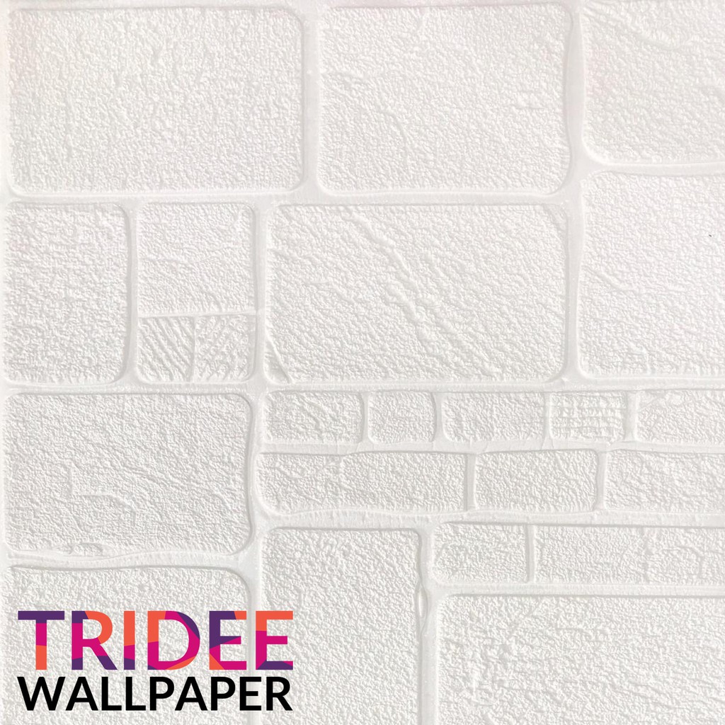 Wallpaper Foam 3D Motif Batu Hitam Putih 7MM|TRIDEE STONE BLACK WHITE