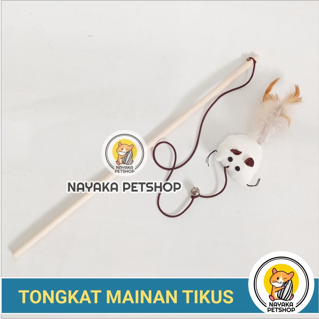 Tongkat Kucing Bulu Tikus Lonceng Kerincing Stick Mainan Hewan