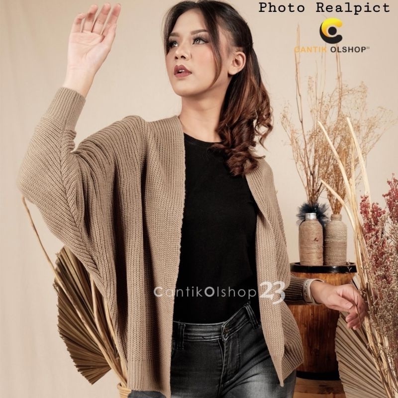 CARDIGAN BATWING RAJUT WANITA OVERSIZE PREMIUM