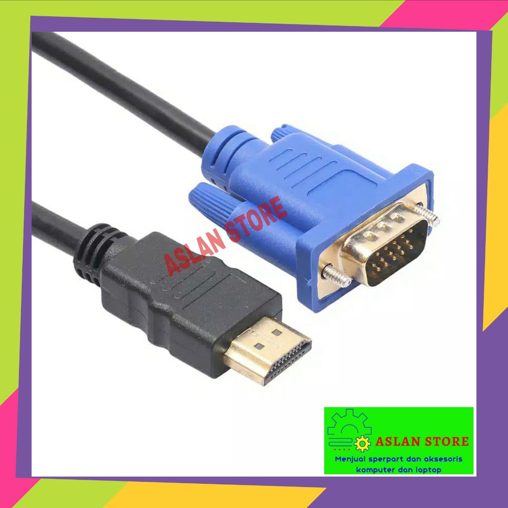 Kabel HDMI To VGA 1.5Meter Kabel HDMI Mele To VGA Mele