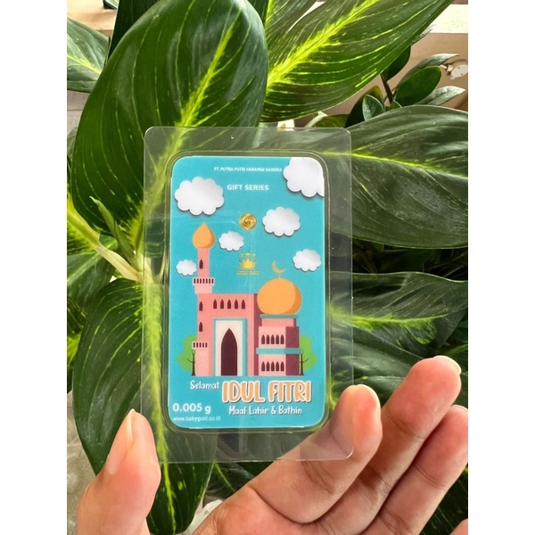emas mini kecil baby gold 0,005 gram selamat idul fitri kado angpau gift
