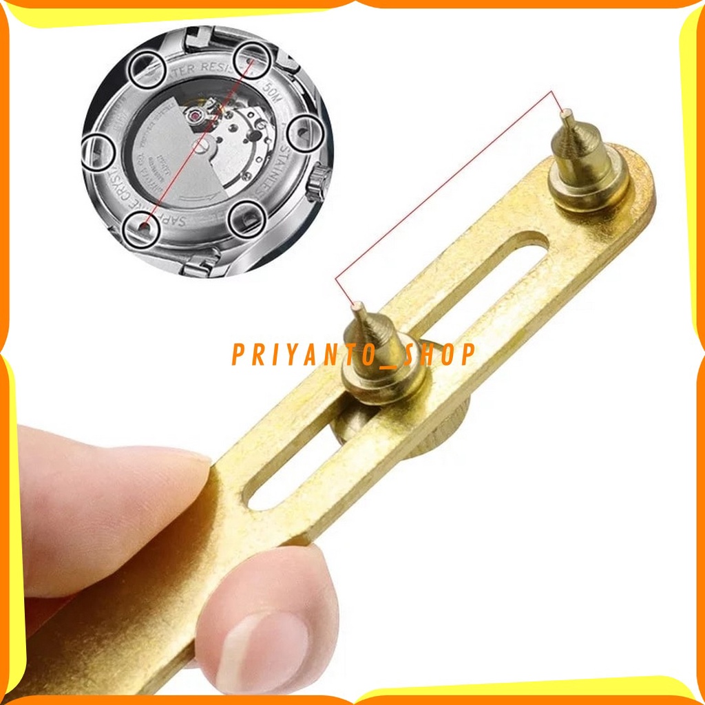 Alat Pembuka Casing Tutup Belakang Jam Tangan Spanner bahan Stainless