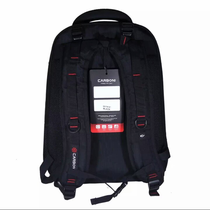 Carboni Premium Tas Ransel Pria Tas Fashion Pria  original Tas Punggung Backpack 18 Inchi - Black