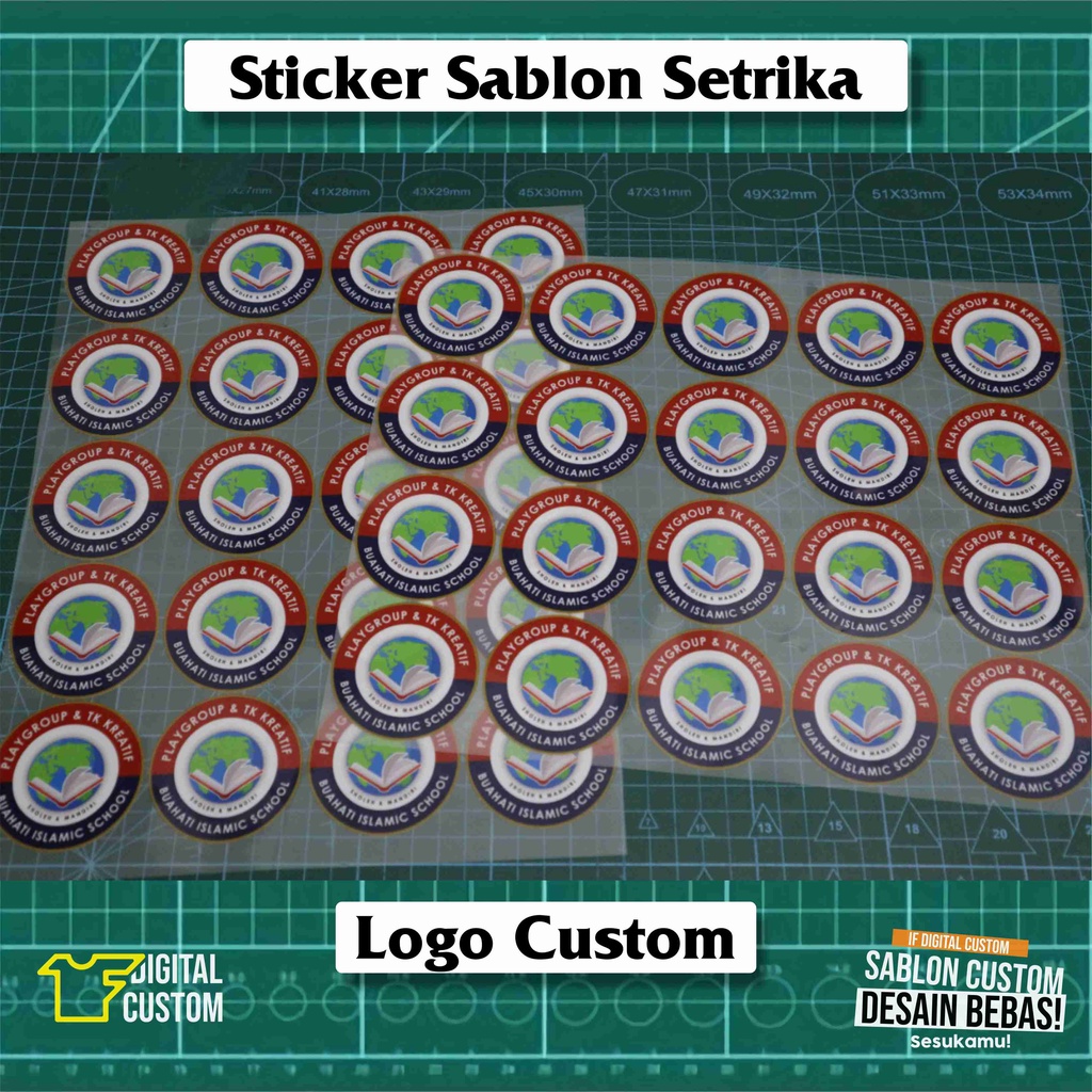 

Custom Stiker Kain Sticker Sablon Setrika DTF Logo Sekolah Organisasi Perusahaan Komunitas Brand Distro Universitas Event Kampus Gambar Nama Tulisan Foto IF Digital Custom Siap Press