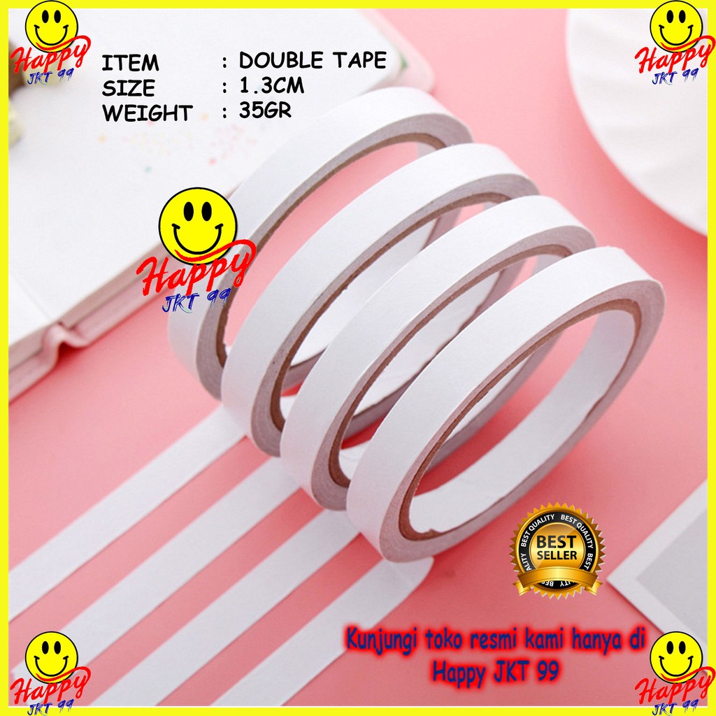 [ HAPPY JKT 99 ] ISOLASI DOUBLE TAPE SOLVENT 1.3CM X 12M