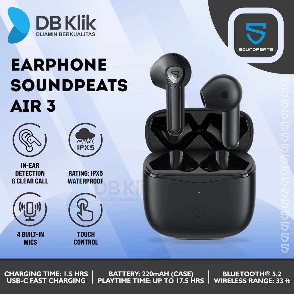 TWS SOUNDPEATS Air3 APTX Adaptive - SOUNDPEATS Air 3 Wireless Earbuds