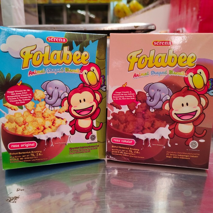 

SERENA Folabee Animal Shaped Biscuits Original & Cokelat Box 75gr