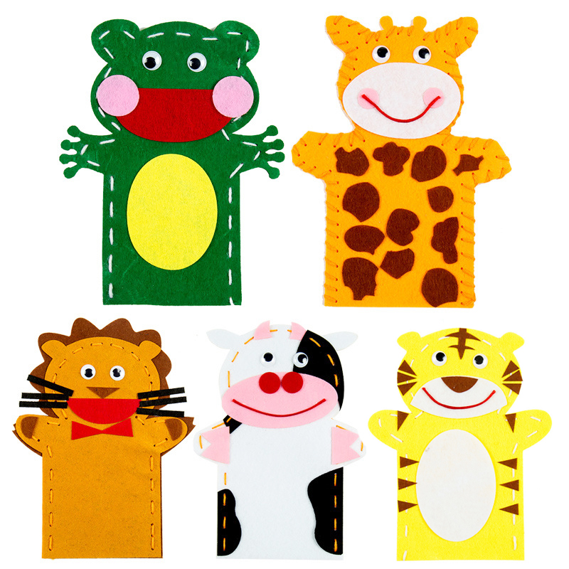 Mainan Boneka Jari Puppet Non Woven Bentuk Binatang Lucu Diy Untuk Edukasi Dini Anak