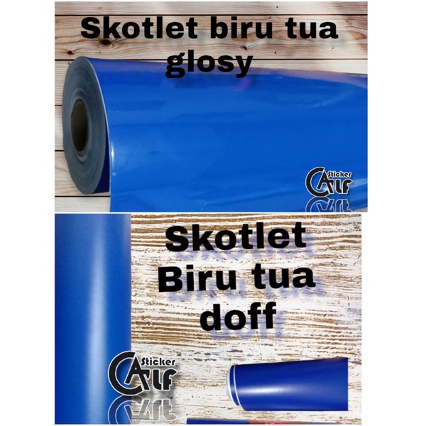 sticker. skotlet biru tua doff/glosy 1 meter.skotlet sepeda motor.aquarium