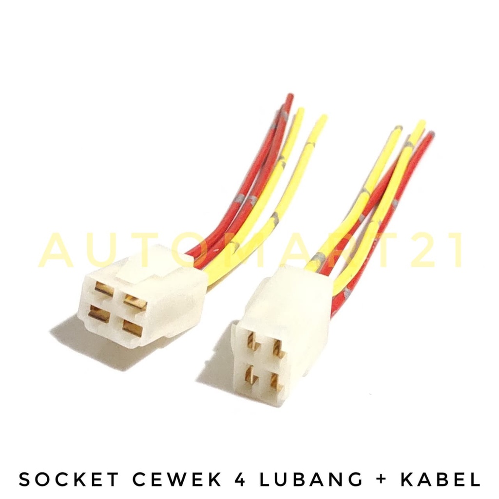 SOCKET CEWEK 4LUBANG + KABEL/COLOKAN LISTRIK FEMALE 4LUBANG + KABEL