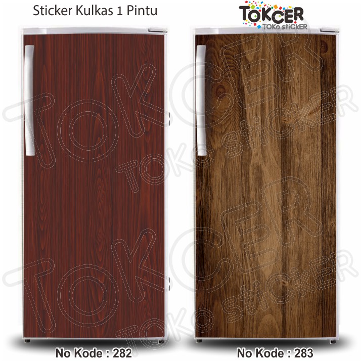 Stiker Kulkas 1 Pintu dan 2 Pintu Motif KAYU