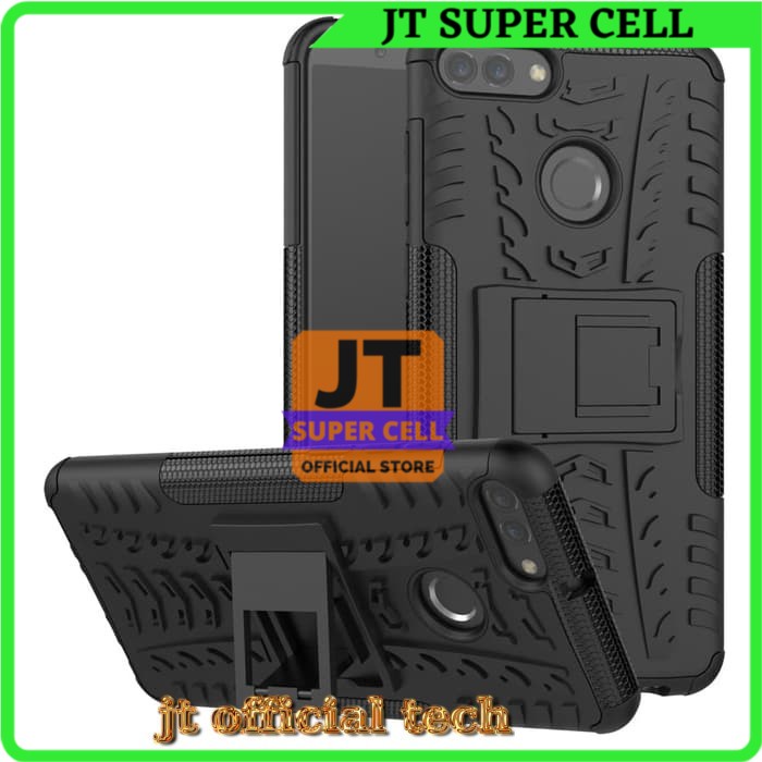 XPHASE CASE OPPO A5 - A3S DUAL LAYER HYBRID CASE CASING ARMOR CASING STANDING CASING ROBOT HITAM