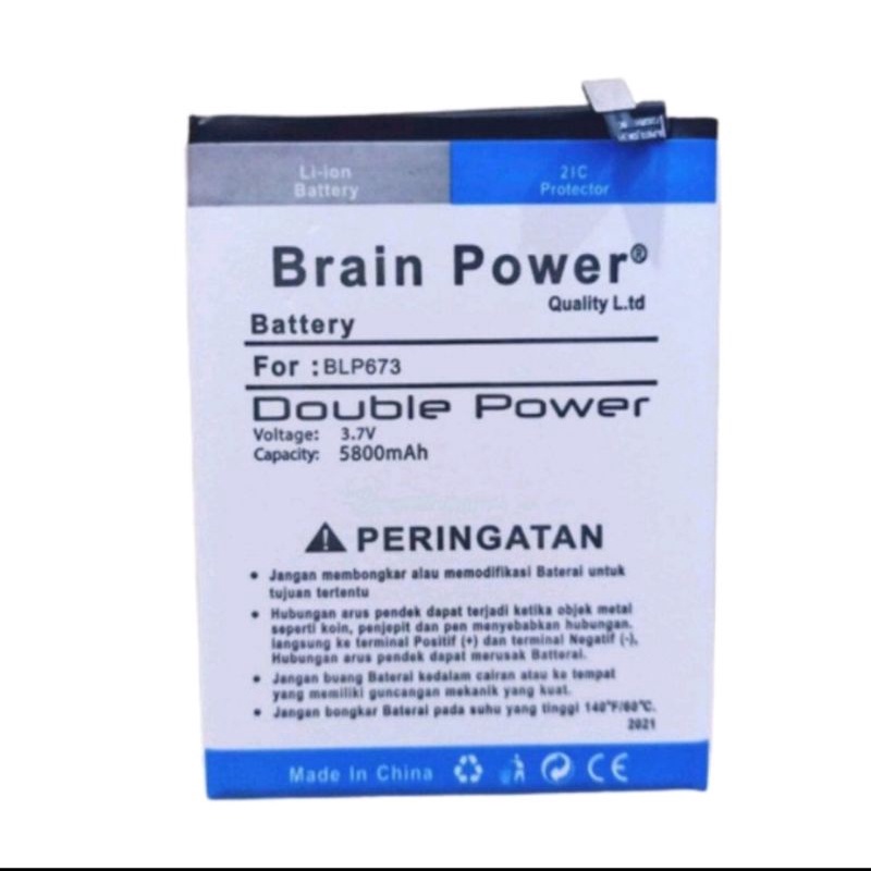 Baterai Batre Battery Oppo A3S A5S  A7 A12 A31 2020 REALME 2 A11k BLP673 Double Power Merk Brain