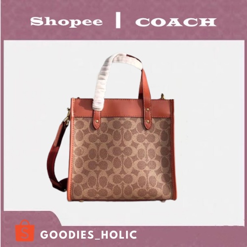 {READY} Coach C3866 Field Tote 22 Colorblock Badge Women Shoulder Shopping Sling Bag