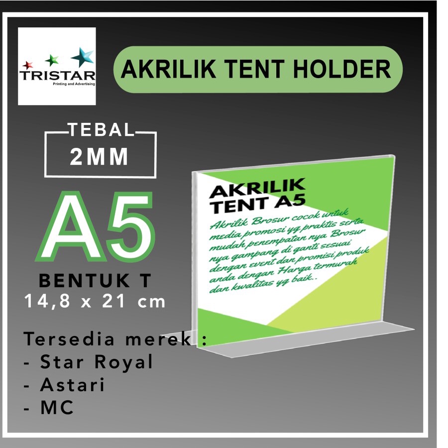 

AKRILIK TENT HOLDER A5 T LANDSCAPE/ TEMPAT BROSUR