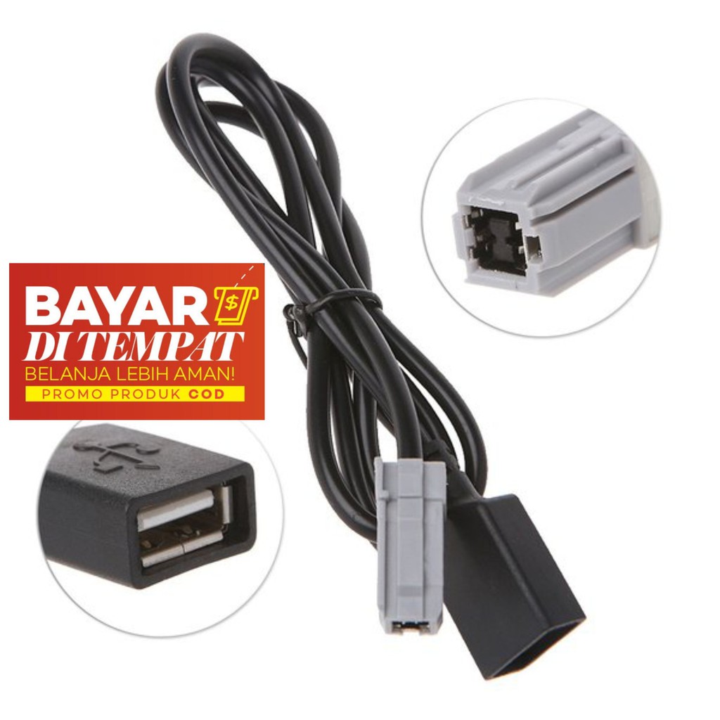 Jual Kabel Aux To USB Untuk Head Unit Original Toyota Camry Avanza RAV4 Soket Belakang HU Tape Mobil Indonesia Shopee Indonesia