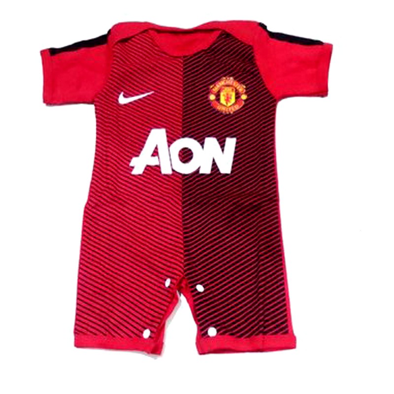 Baju bola bayi jumper romper jumpsuit Manchester United classic untuk usia 3-12 bulan