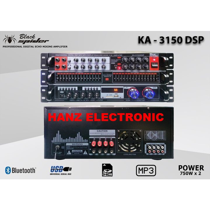 AMPLIFIER BLACKSPIDER KA3150 DSP/KA 3150 DSP USB-BLUETOOTH ORIGINAL