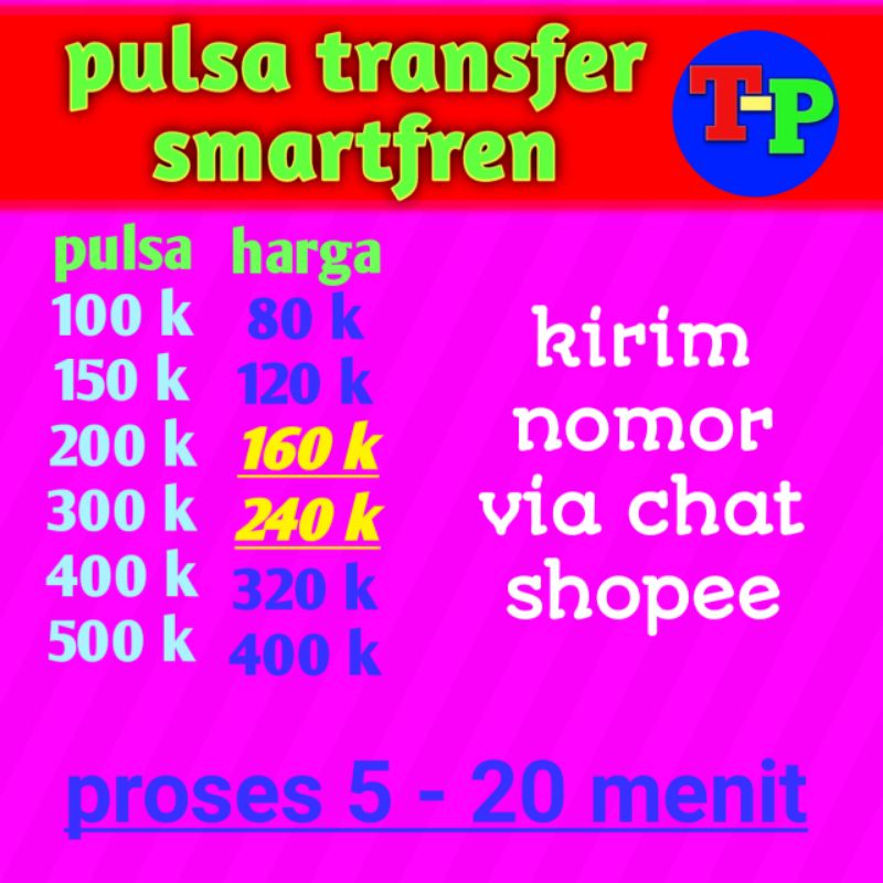 pulsa transfer smartfren 100 k - 500 k