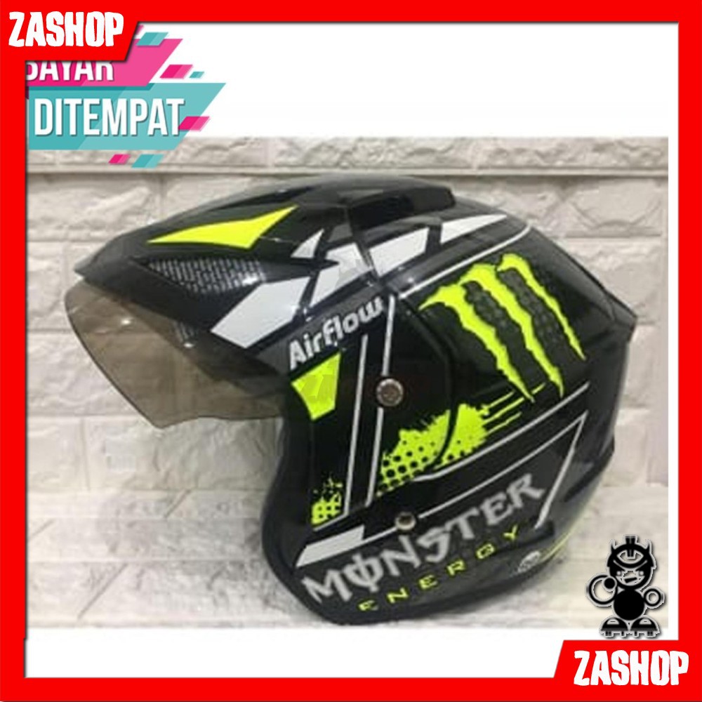 Hot Sale Helm Motor SNI Monster BXP Ori Hitam - KUNING Setara KYT Centro INK - AFO-0620-5