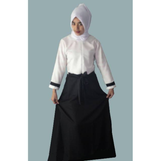 (Bisa COD)LAGI DISCOUNT TERLARIS Gamis Kerja Tia Hitam Putih/Gamis Kuliah/Gamis Guru/Gamis PNS