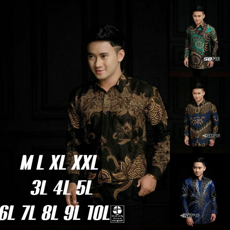 ATASAN  Batik Pria  lengan panjang  jumbo/ BAJU Kemeja Size Seragam Size Lengkap