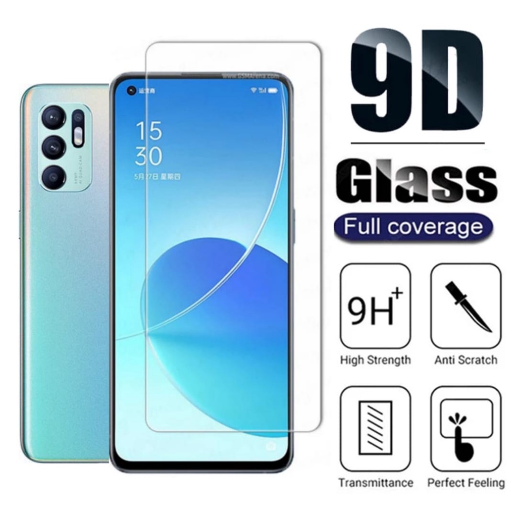 PROMO 2in1 Tempered Glass OPPO Reno6 4G Full Layar kaca Bening Premium Free Camera Glass Reno 6 4G