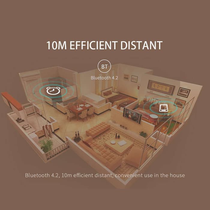 JOYROOM Bluetooth Stereo Speaker LED Alarm Clock w/Card Slot RED