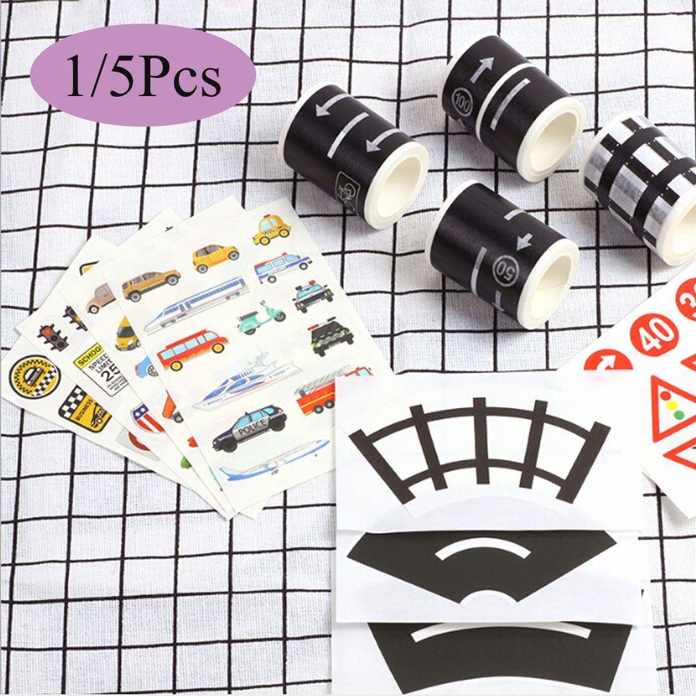 Populer 1/5Pcs Tape Jalan Kereta Api DIY Intelligence Route Mark Study Road Signs Tool