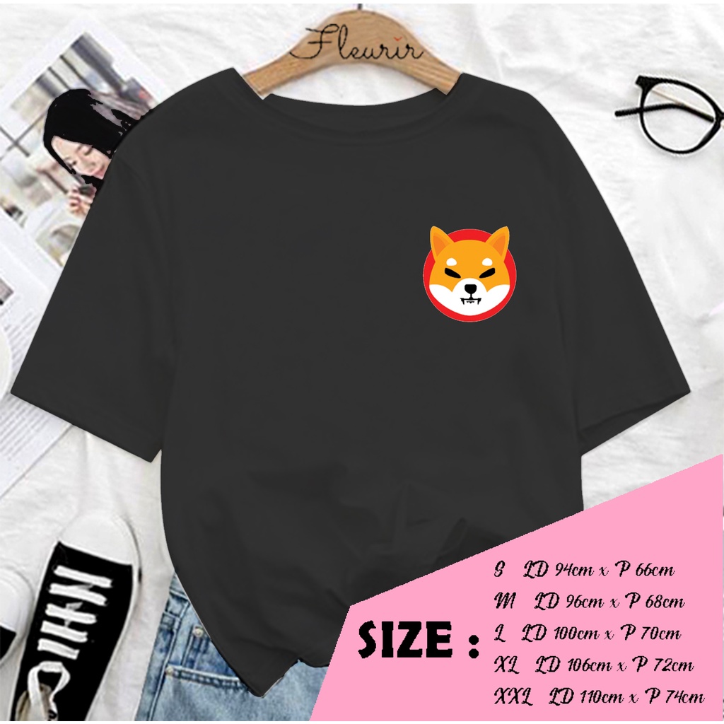 FLEURIR - KAOS SHIBA LOGO OVERSIZE KATUN WANITA DEWASA PRIA DEWASA UNISEX