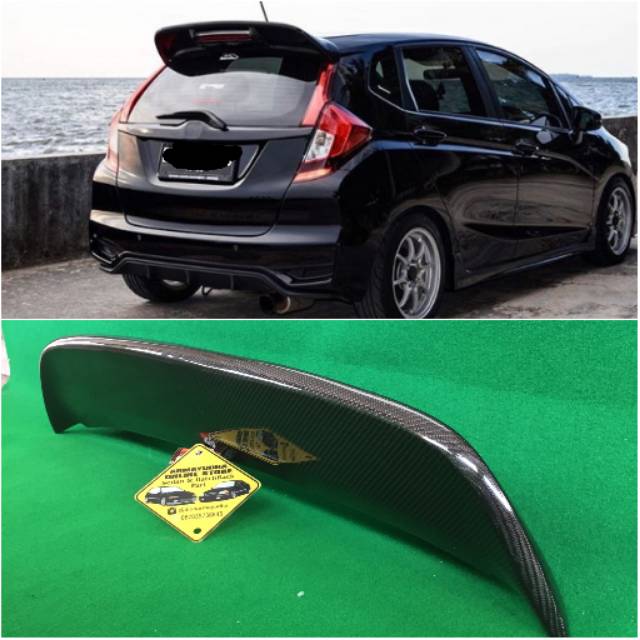 Spoiler spoon style Carbon Honda Jazz GK5 RS S 2014-2019