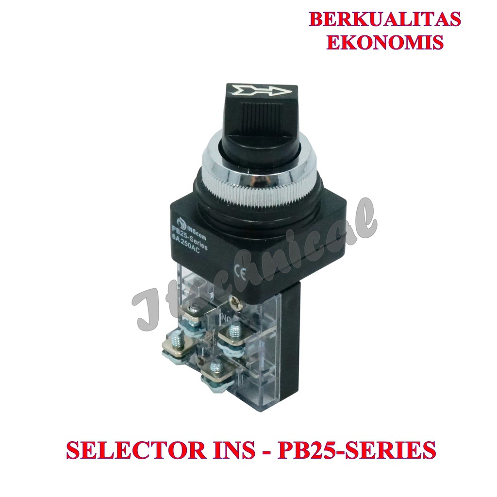 SELECTOR SWITCH INS 25mm 4 KAKI ON OFF PB25-11 / SELECTOR SWITCH INS ON OFF ON