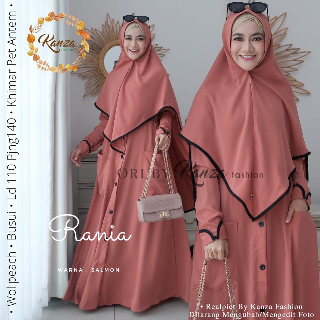 RANIA GAMIS SYARI MUSLIM original produk by kanza fashion