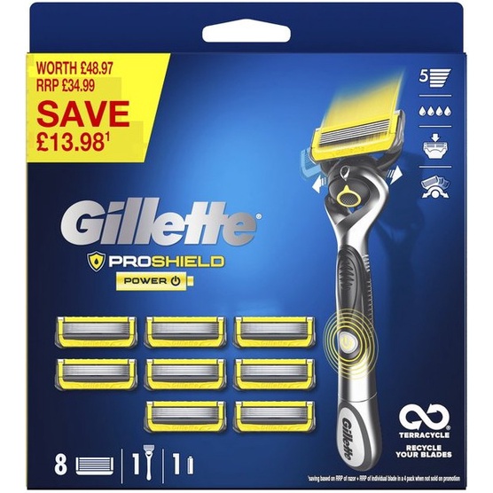 Jual Gillette Fusion5 ProShield Power Flexball Handle + 9 Blades Value ...