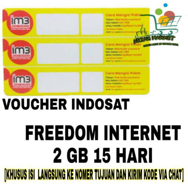 Via Chat Isi Ulang Paket Indosat Freedom Internet 2gb 15 Hari 24 Jam Kuota Data Im3 Mentari Shopee Indonesia