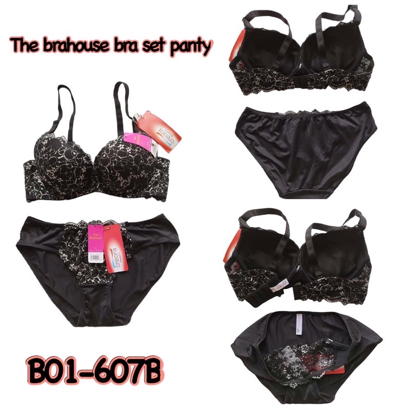the brahouse bra set panty B01-607B bra set panty sale black