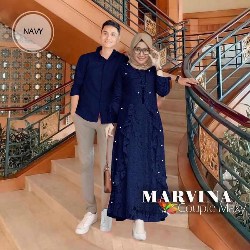 CP MARVINA MUTIARA, COUPLE PASANGAN, BRUKAT PREMIUM, GAMIS HIJAB MUSLIM, DRESS MAXY