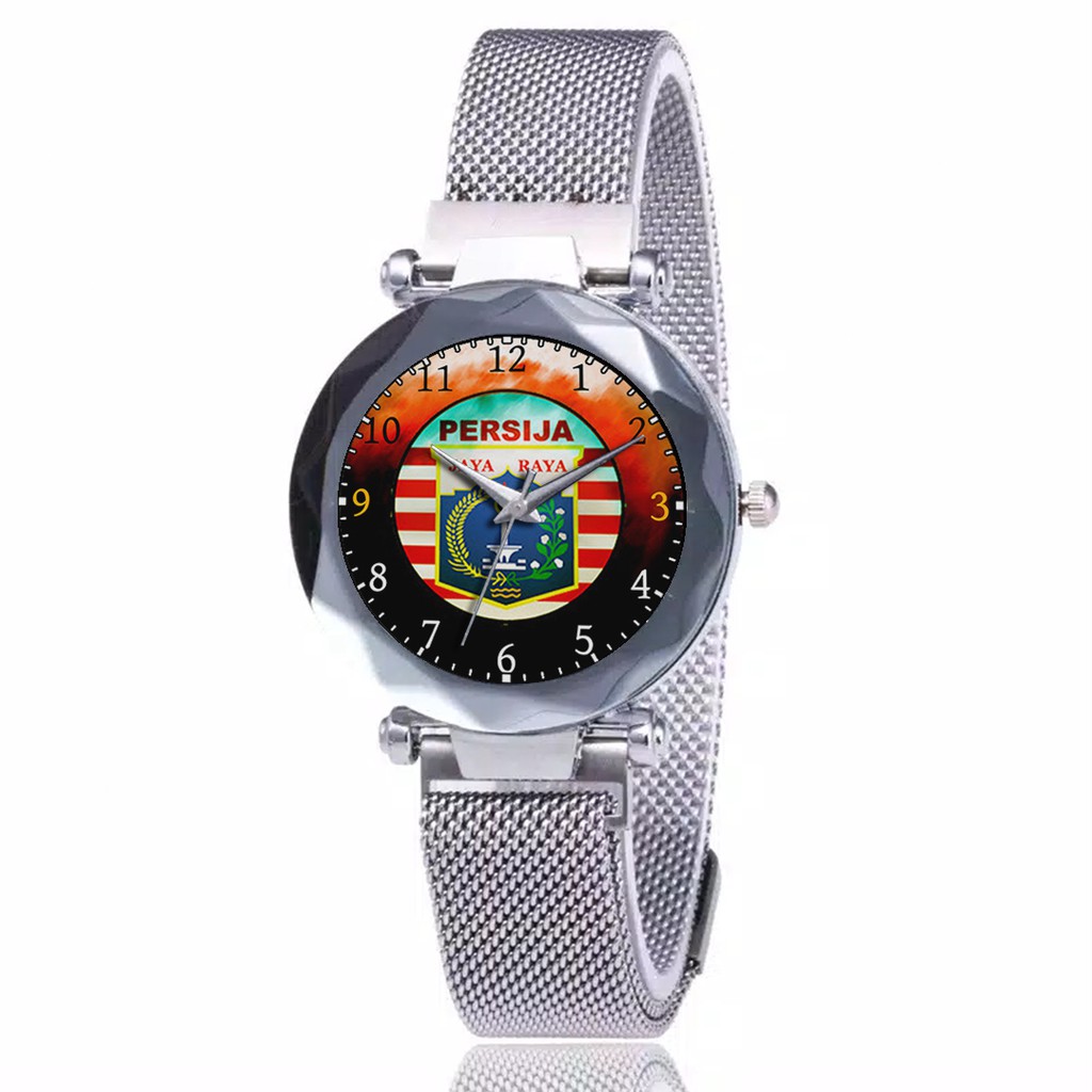 Jam Tangan Wanita Custom - Jak Angel PERSIJA MOTIF 1 Free Box &amp; Batre Cadangan