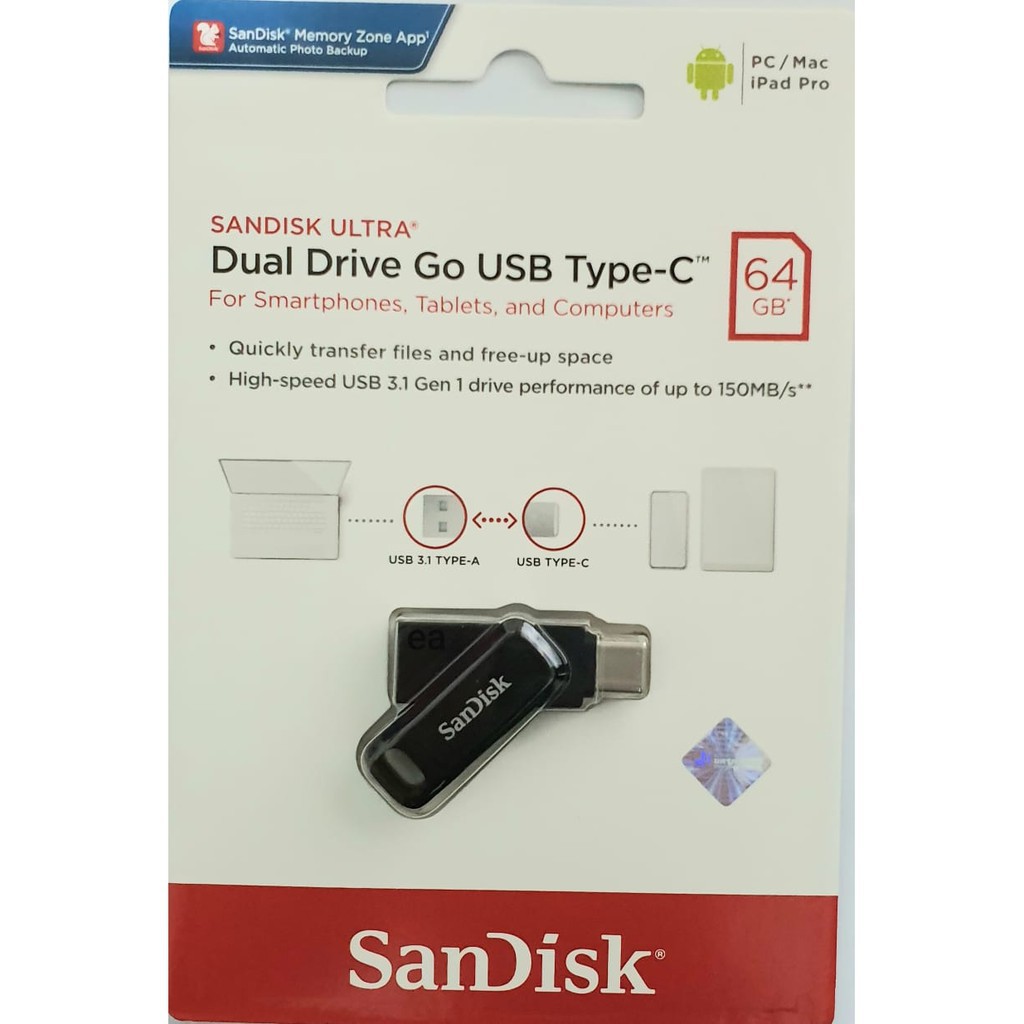 SANDISK ULTRA DUAL DRIVE 3.1 OTG TIPE C 64GB