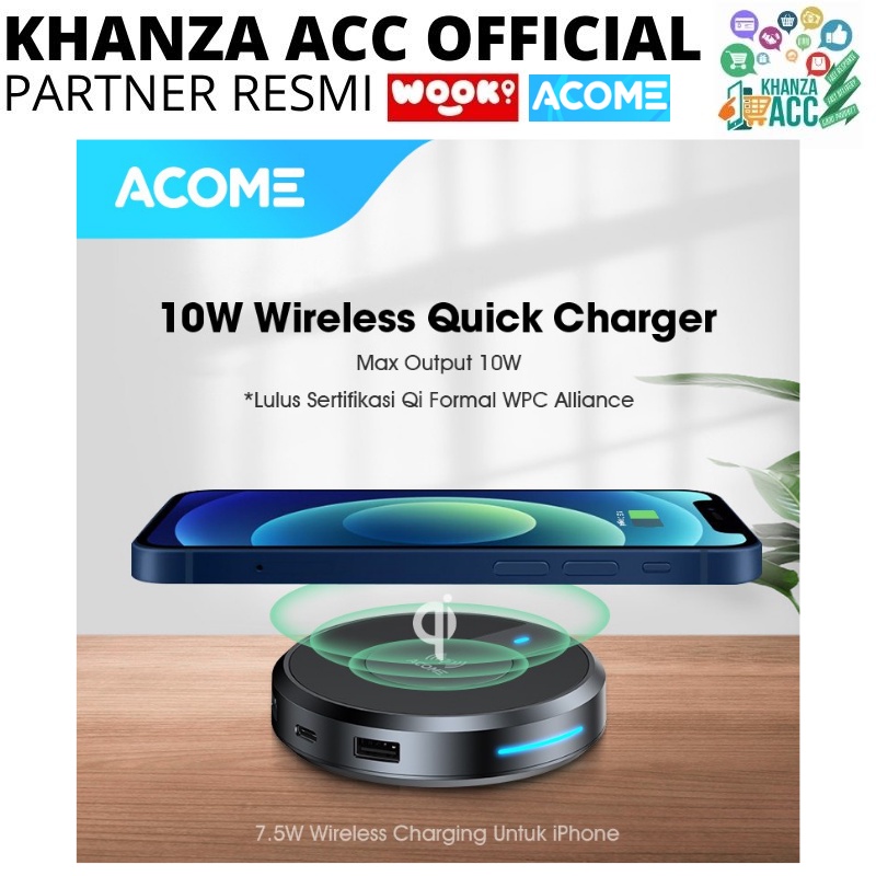 KHANZAACC ACOME AWC01 Wireless Charging QI Quick Charge 10W 4Port