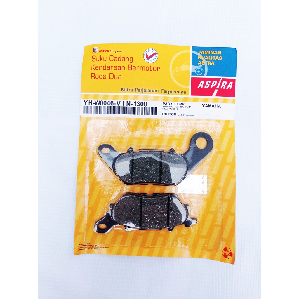 Kampas Rem YH-W0046-VIN-1300 Aspira original Dispad Diskpad DIscpad VIXION NEW Murah